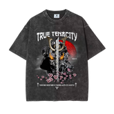 Black Oversized Samurai Graphic Tee