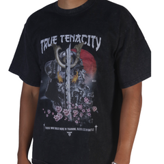 Black Oversized Samurai Graphic Tee