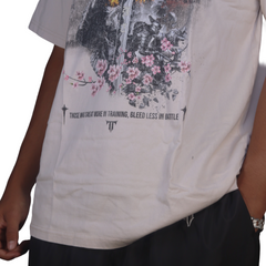 Cream Oversized Samurai Graphic Tee