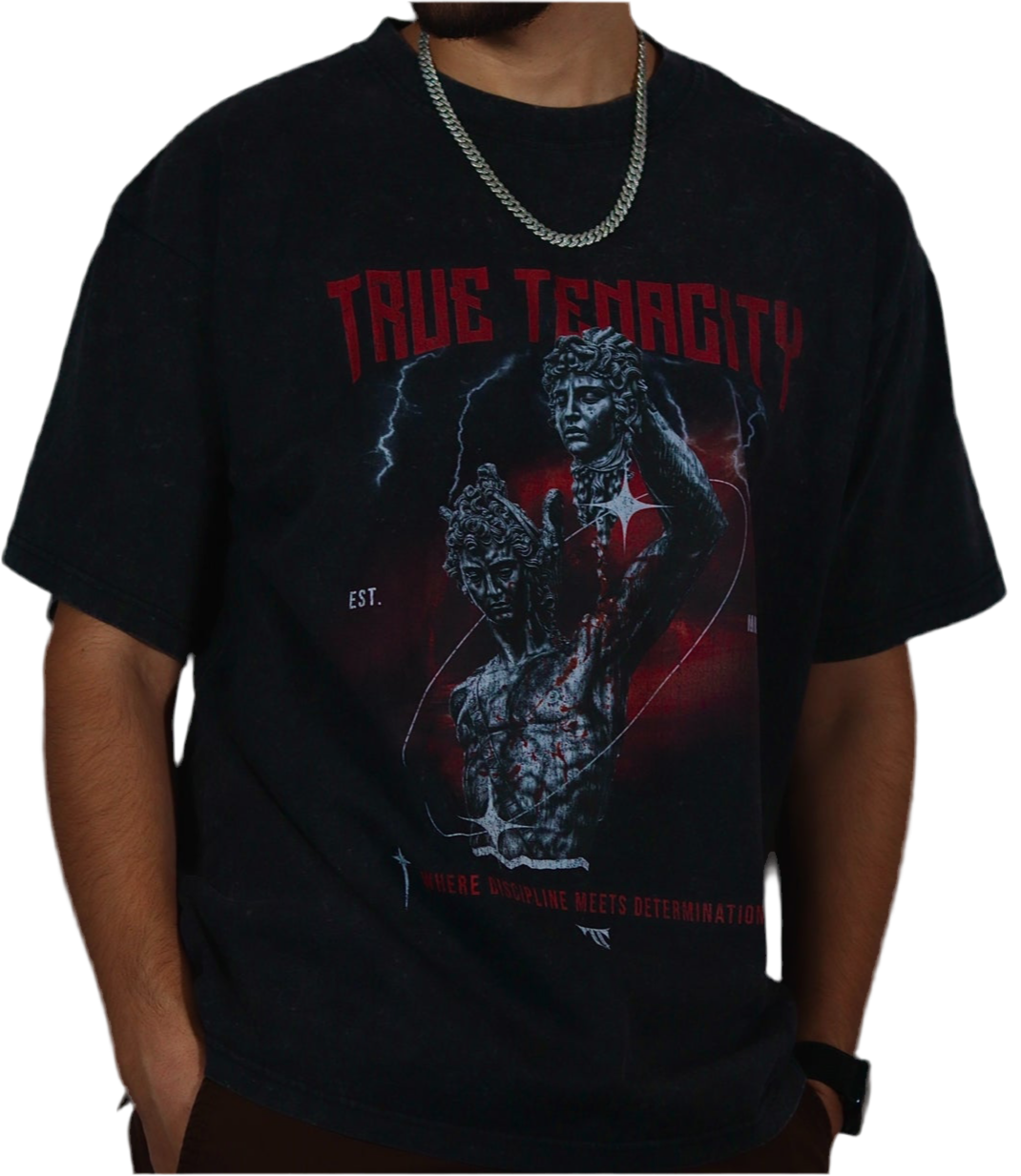 Black Oversized Medusa Graphic Tee