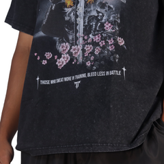 Black Oversized Samurai Graphic Tee