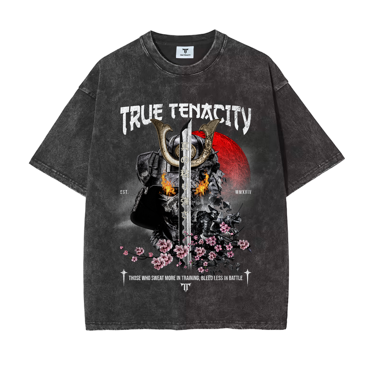 Black Oversized Samurai Graphic Tee