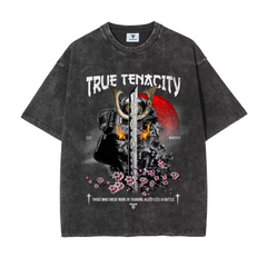 Black Oversized Samurai Graphic Tee