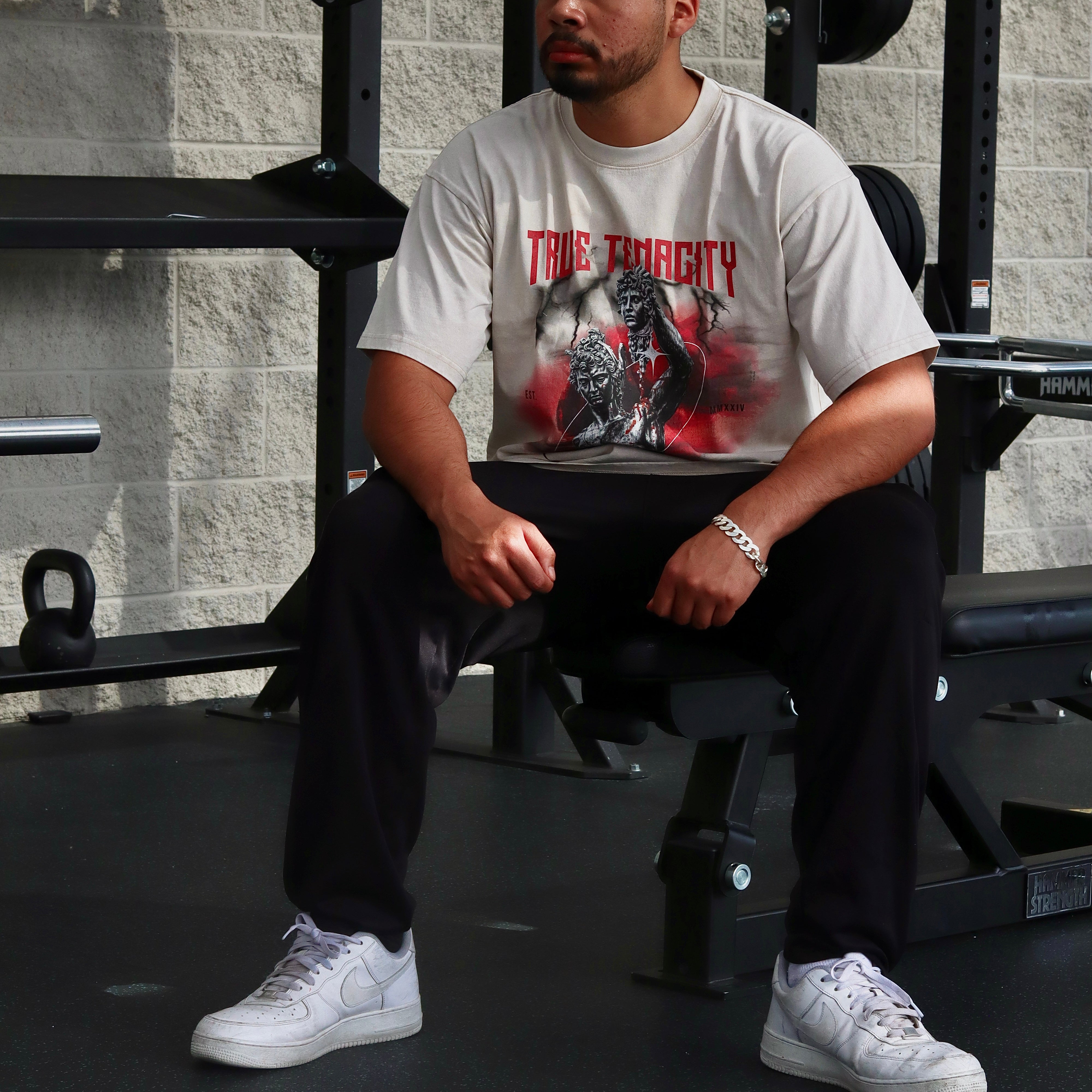 Cream Oversized Perseus Graphic Tee